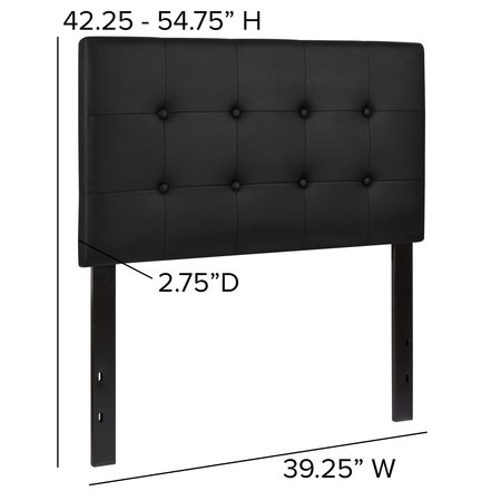 Flash Furniture Headboard, Twin Size, Black Vinyl HG-HB1705-T-BK-GG
